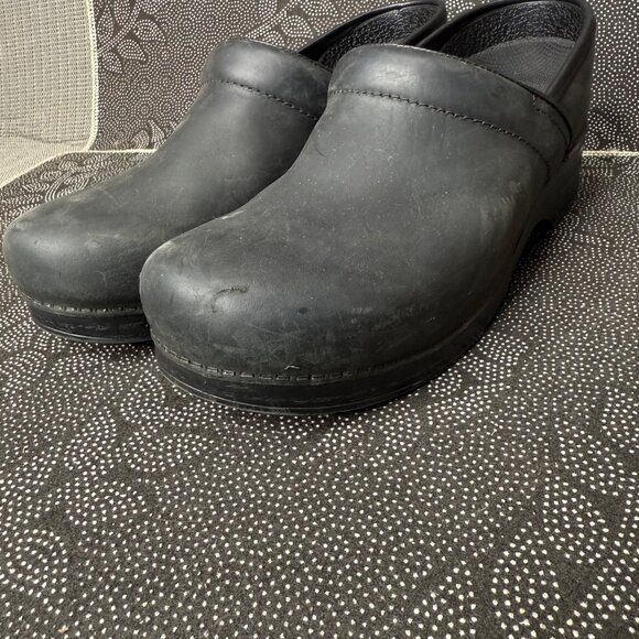 Dansko Mens Black Leather Clogs Size 45 With Spenco Insoles - Picture 7 of 10